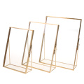 Simple Antique Gold Rectangle Glass Photo Frame